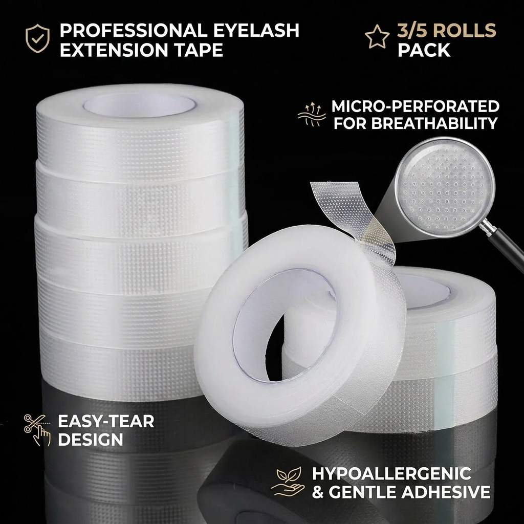 Eyelash Extension Eye Mask - 3/5 Rotoli di Nastro Adesivo Traspirante