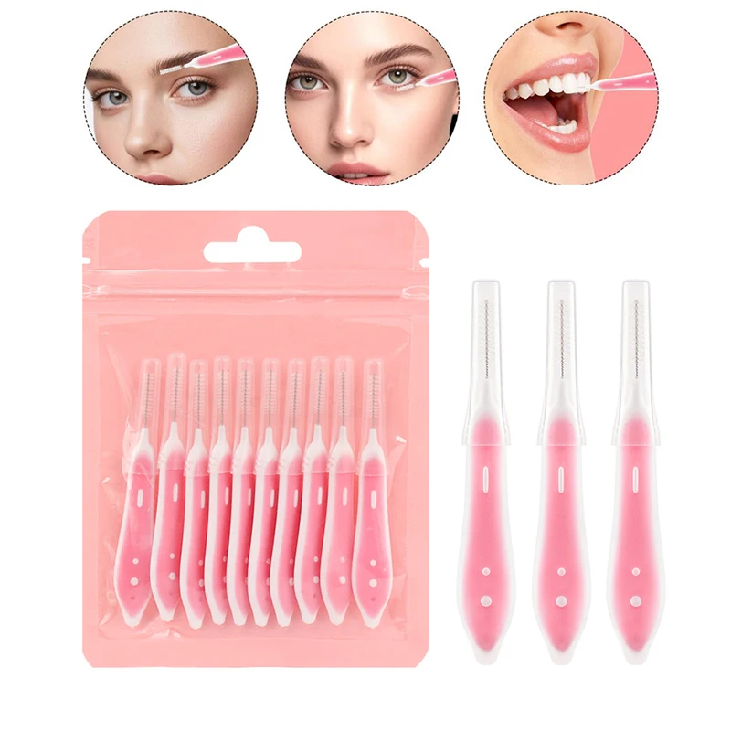 Lashes Eyelash Extension - 10 pezzi spazzole per sopracciglia mini