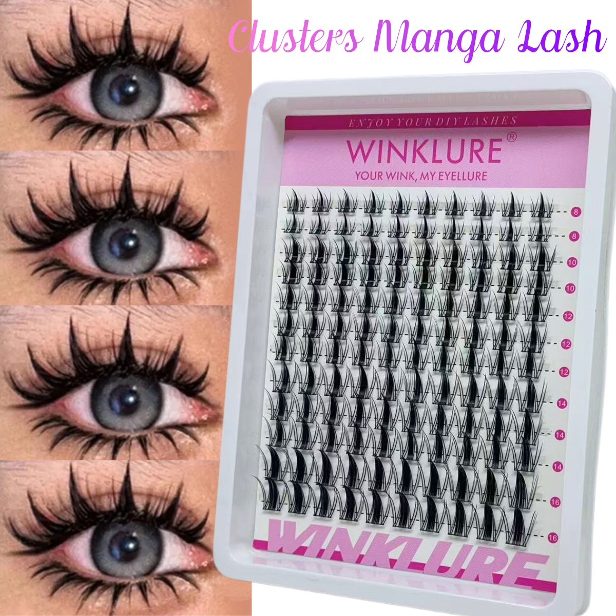 Eyelash Extension Anime - WINKLURE Kit Ciglia a Ciuffetti Manga,